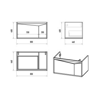 Подвесная тумба под раковину Brevita Cascade УТ000026695 80 см белый